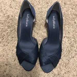 #NEW Navy satin Kelly & Katie pump size 8